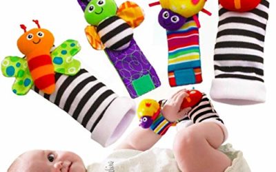 BABYCHINO Foot Finders & Wrist Rattles for Infants Developmental Texture Toys for Babies & Infant Toy Socks & Baby Wrist Rattle &ndash; Newborn Toys for Baby Girls & Boys. Baby Boy Girl Toys 0-3 3-6 Months