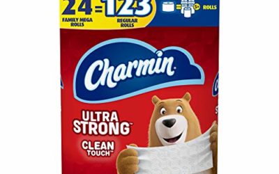 Charmin Ultra Strong Clean Touch Toilet Paper, 24 Family Mega Rolls = 123 Regular Rolls