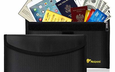 Noiposi Fireproof Money Bag, 10.8"x6.7" Waterproof and Fireproof Envelope, Small Fireproof&nbsp;Safe Storage Pouch for&nbsp;Document,Money and Cash, Pack of 2