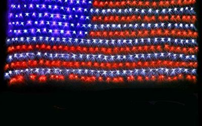 American Flag Lights with 420 Super Bright LEDs,KAZOKU Waterproof Led Flag Net Light of The United States for Yard,Garden Decoration, Festival, Holiday, Party Decoration,Christmas Decorations