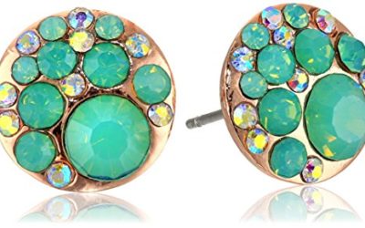 Betsey Johnson Women's Blue & Rose Gold Boost Crystal Stud Earrings Blue/Rose Gold Stud Earrings