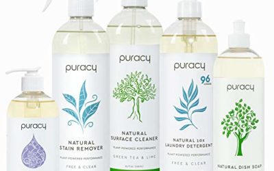 Puracy Natural Home Cleaning Set, Dish & Hand Soap, Surface Cleaner, Laundry Detergent, 102 Ounce