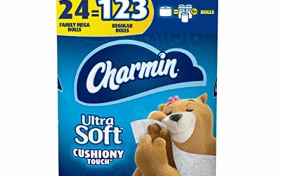 Charmin Ultra Soft Cushiony Touch Toilet Paper, 24 Family Mega Rolls = 123 Regular Rolls