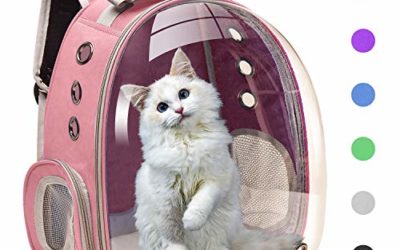 Henkelion Cat Carrier Dog Carrier Backpack, Pet Carrier Back Pack Front Pack for Small Medium Cat Puppy Doggie, Dog Body Carrying Bag Travel Space Capsule Knapsack – Pink