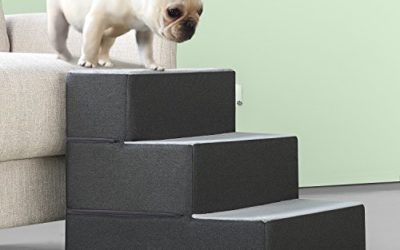 Zinus PS-C2118C  Easy Pet Stairs/Pet Ramp/Pet Ladder, Medium, Grey