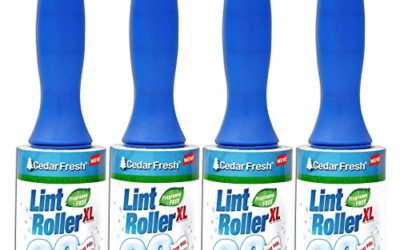 Household Essentials Cedar Fresh 90-Sheet Lint Rollers with E-Z Peel Sheets, 4-Pack