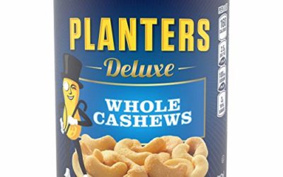 PLANTERS Deluxe Whole Cashews, 18.25 oz. Resealable Jar – Wholesome Snack Roasted in Peanut Oil with Sea Salt – Nutrient-Dense Snack & Good Source of Magnesium