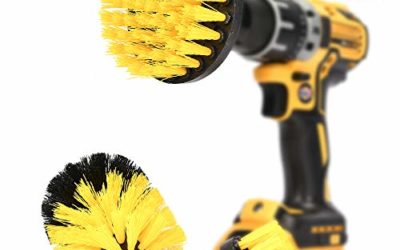 DRILL BRUSH 360 Original Attachments 3 Pack kit Medium- Yellow All Purpose Cleaner Scrubbing Brushes for Bathroom Surface, Grout, Tub, Shower, Kitchen, Auto,Boat,RV
