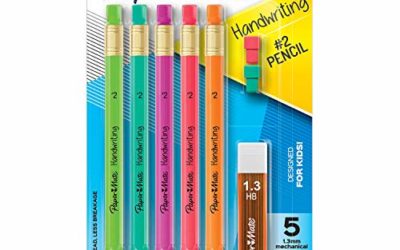 Paper Mate Handwriting Triangular Mechanical Pencil Set with Lead & Eraser Refills, 1.3mm, Fun Barrel Colors, 8 Count (2017483)