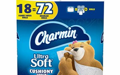 Charmin Ultra Soft Cushiony Touch Toilet Paper, 18 Family Mega Rolls = 90 Regular Rolls