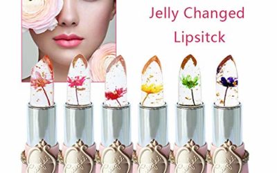 Pack of 6 Crystal Flower Jelly Lipstick, FirstFly Long Lasting Nutritious Lip Balm Lips Moisturizer Magic Temperature Color Change Lip Gloss (B)