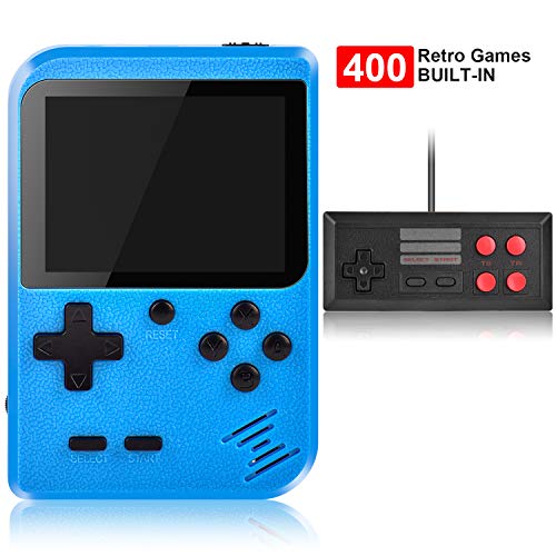 Handheld Game Console, Kiztoys Retro Video Games Console for kids with 400 Classic Games, Supporting 2 Players and TV Connection, 800 mAh Rechargeable Battery