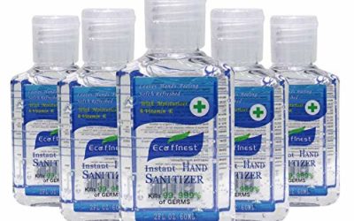 Eco Finest Hand Sanitizer Gel, 5-pack 2 oz Travel Size, 75% Alcohol – No Rinse, Instant Clean with No Water Needed, 2 oz Individual Size