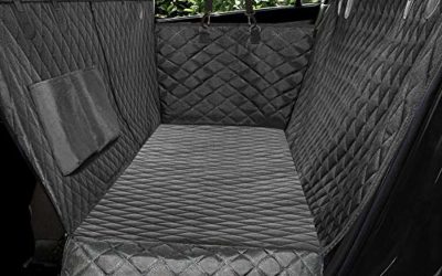 Honest Luxury Quilted Dog Car Seat Covers with Side Flap Pet Backseat Cover for Cars, Trucks, and Suv's – Waterproof & Nonslip Diamond Pattern Dog Seat Cover Black Large (57''Wx60''L)