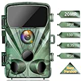 TOGUARD Trail Camera 20MP 1080P Game Cameras with Night Vision 2.4″ LCD 130° Detection Motion Activated Waterproof Deer Trap Cam for Hunting and Wildlife Monitoring