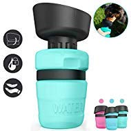 lesotc Pet Water Bottle for Dogs, Dog Water Bottle Foldable, Dog Travel Water Bottle, Dog Water Dispenser, Lightweight & Convenient for Travel BPA Free (TiffanyBlue)