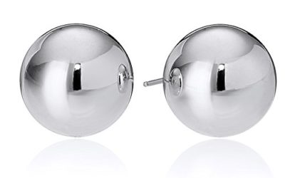 Amazon Essentials Sterling Silver Polished Ball Stud Earrings (10mm)