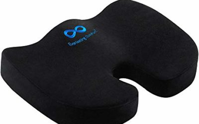 Everlasting Comfort Seat Cushion for Office Chair – Tailbone Pain Relief Cushion – Coccyx Cushion – Sciatica Pillow for Sitting (Black)