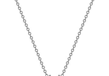 Platinum-Plated Sterling Silver Princess-Cut Solitaire Pendant Necklace made with Swarovski Zirconia (8mm), 18"