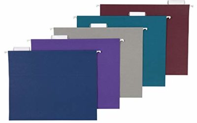 AmazonBasics Hanging Folders, Letter Size, Jewel-Tone Colors (Assorted), 25-Pack