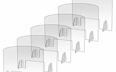 Sneeze Guard Wholesale (6 Pack) – Premium Clear Acrylic Plexiglass Protective Shield With Opening For Office Counter Desk (30" W x 24" H) Protect Employees and Customers Against Sneezing and Coughing