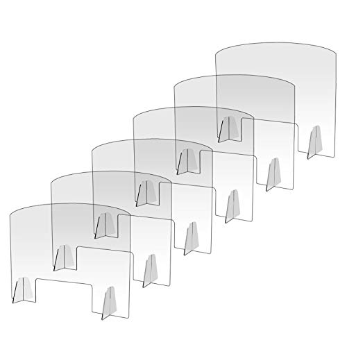 Sneeze Guard Wholesale (6 Pack) – Premium Clear Acrylic Plexiglass Protective Shield With Opening For Office Counter Desk (30" W x 24" H) Protect Employees and Customers Against Sneezing and Coughing