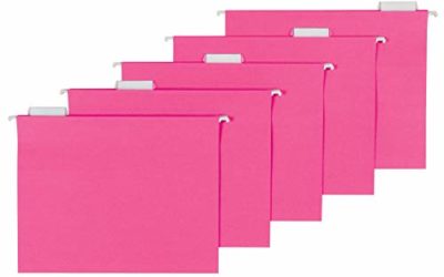 AmazonBasics Hanging Folders, Letter Size, Pink, 25-Pack