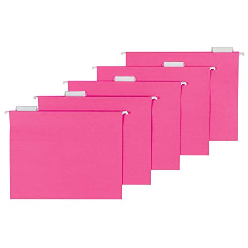 AmazonBasics Hanging Folders, Letter Size, Pink, 25-Pack