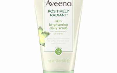 Aveeno Positively Radiant Skin Brightening Exfoliating Daily Facial Scrub, Moisture-Rich Soy Extract, Soap-Free, Hypoallergenic & Non-Comedogenic Face Cleanser, 5 oz