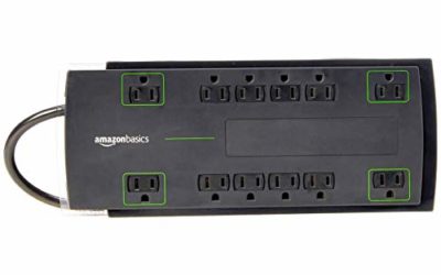 AmazonBasics 12-Outlet Power Strip Surge Protector | 4,320 Joule, 8-Foot Cord