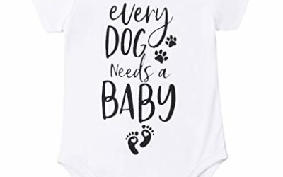 Newborn Baby GOT My Mind ON My Mommy Paws Funny Bodysuits Rompers Outfits Grey White 0-18M (Z-K Every Dog Needs A Baby, 3-6M)