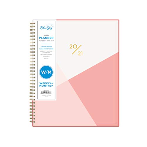 Blue Sky 2020-2021 Academic Year Weekly & Monthly Planner, Flexible Cover, Twin-Wire Binding, 8.5" x 11", Cali Pink