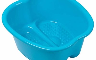 Foot Soaking Bath Basin – Large Size for Soaking Feet | Pedicure and Massager Tub for at Home Spa Treatment | Callus, Fungus, Dead Skin Remover, Blue