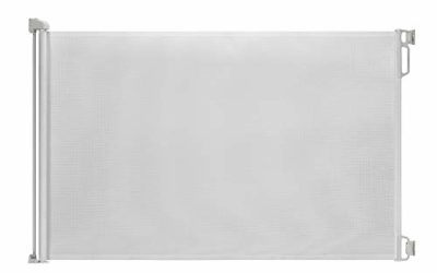 EasyBaby Products Extra Wide and Extra Tall Indoor Outdoor Retractable Baby Gate Extends up to 71" Wide, 39.3" (100cm) Tall, White
