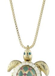 Betsey Johnson "Sea Excursion" Turtle Pendant Necklace Long Necklace