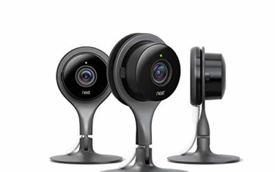 Google Nest Cam – Indoor Home Security Camera with Night Vision  works with Google Assistant and Alexa, Black, 3 Pack