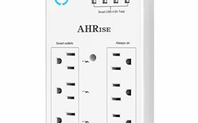 Smart Plug, USB Wall Charger, AHRISE WiFi Surge Protector with 4 USB Ports(4.8A/24W Total), 6-Outlet Extender(3 Smart Outlets), Compatible with Alexa Google Assistant for Voice Control