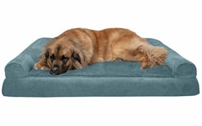 Furhaven Pet Dog Bed – Orthopedic Ultra Plush Faux Fur & Suede Traditional Sofa-Style Living Room Couch Pet Bed w/ Removable Cover for Dogs & Cats, Deep Pool, Jumbo Plus