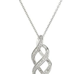 Sterling Silver Diamond Twist Pendant Necklace (1/10 cttw), 18"