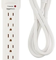 AmazonBasics 6-Outlet Surge Protector Power Strip, 6-Foot Long Cord, 790 Joule – White