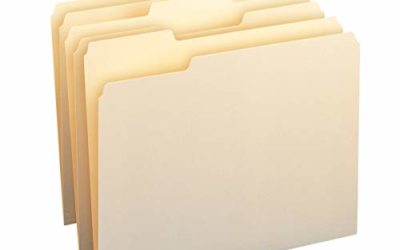 AmazonBasics 1/3-Cut Tab, Assorted Positions File Folders, Letter Size, Manila – Pack of 100