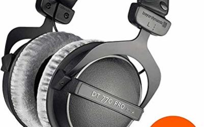 beyerdynamic DT 770 PRO 80 Ohm Over-Ear Studio Headphones in black. Enclosed design, wired for professional recording and monitoring