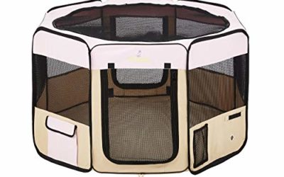 Zampa Portable Foldable Pet playpen Exercise Pen Kennel Carrying Case for Larges Dogs Small Puppies/Cats | Indoor/Outdoor Use | Water Resistant