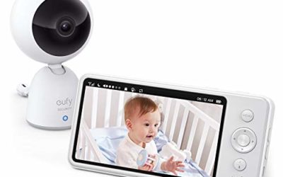 eufy Security Video Baby Monitor, 720p Resolution, Large 5” Display, All-Day Battery, 2-Way Audio, Night Vision, Lullaby Player, Temperature Alert, Ideal for New Moms, Pan & Tilt Not Supported