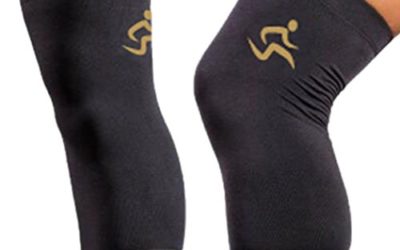 CopperSport Copper Compression Knee Sleeve Support – Suitable for Athletics, Tennis, Golf, Basketball, Sports, Weightlifting, Joint Pain Relief, Injury Recovery (Single Sleeve), Black, Medium