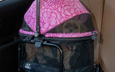 Pet Gear View 360 Pet Carrier & Car Seat with Booster Seat Frame for Small Dogs & Cats with Mesh Ventilation for Easy Viewing, Pink Floral