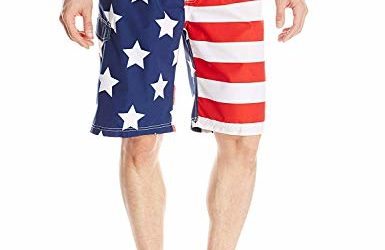 Kanu Surf Men's Barracuda Swim Trunks (Regular & Extended Sizes), USA American Flag, 2X