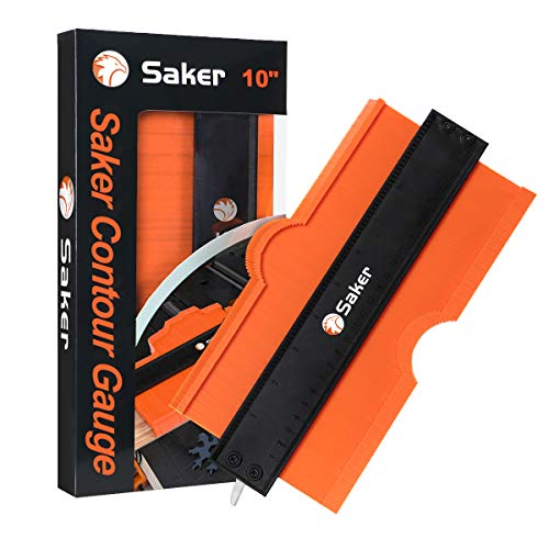Saker Contour Gauge (10 Inch Lock) Profile Tool- Adjustable Lock -Precisely Copy Irregular Shape Duplicator -Irregular Welding Woodworking Tracing – Must Have Tool for DIY Handyman, Construction