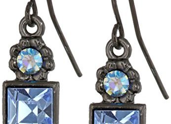 1928 Jewelry Blue Square Drop Earrings