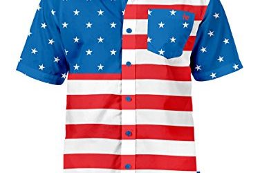 Men's Tropical American Flag Aloha Shirt: X-Large